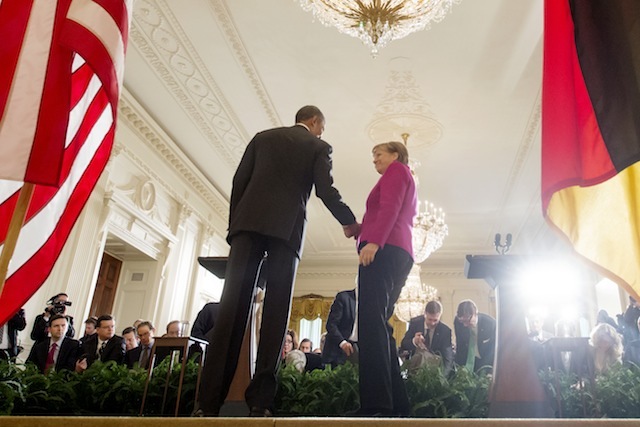 US President Barack Obama and Chancellor of Germany Angela Merkel