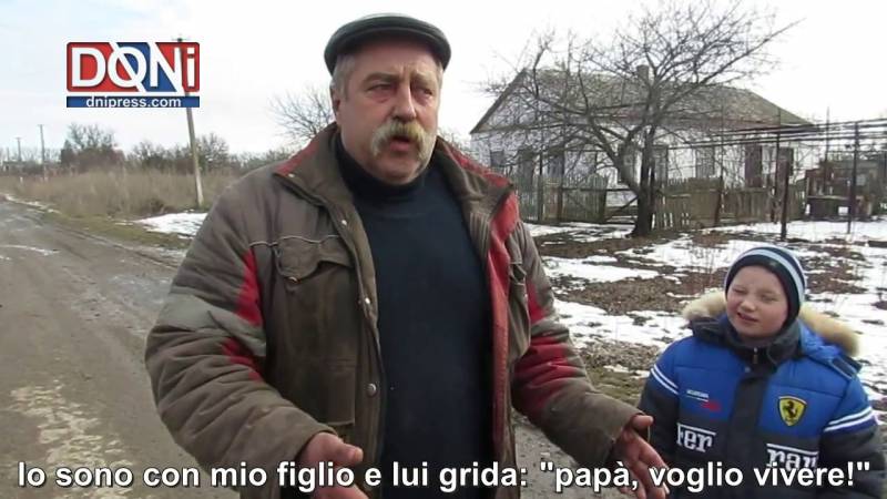 Residente della DNR mostra come l’esercito ucraino bombarda i villaggi abitati